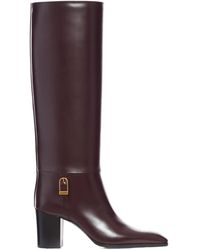 Saint Laurent - 70Mm Buckle-Detail Calf-Leather Boots - Lyst