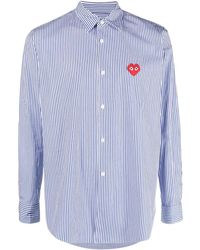 COMME DES GARÇONS PLAY - Invader Edition Striped Red Heart Shirt - Lyst
