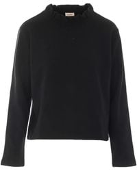 Repetto - Ruffled-Neck Embroidered-Logo Sweater - Lyst