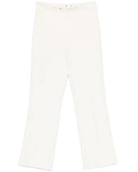 Elisabetta Franchi - Cropped Logo-Plaque Trousers - Lyst
