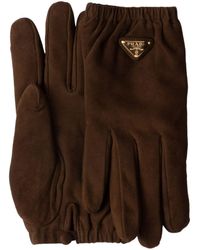 Prada - Triangle-Logo Gloves - Lyst