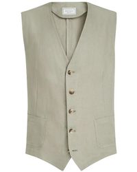 Brunello Cucinelli - Linen Micro Chevron Waistcoat - Lyst