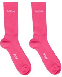 MSGM - Logo Socks - Lyst