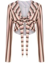 Amir Slama - Striped Long-Sleeve Crop Top - Lyst