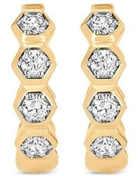 Sara Weinstock - 18K Honey Comb Diamond Huggie Earrings - Lyst