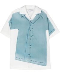 JW Anderson - Camisa de algodón con estampado trompe l'oeil - Lyst
