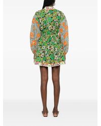 almais exclusive piato floral-satin mini shift dress ALMAIS Piato Mini Dress in Orange