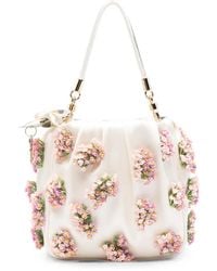 Self-Portrait - Floral-Beaded Satin Mini Tote Bag - Lyst