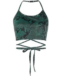 Atlein - Snakeskin-print Cropped Top - Lyst