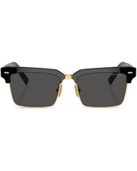 Miu Miu - Logo-Lettering Square-Frame Sunglasses - Lyst