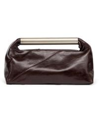 MM6 by Maison Margiela - Metallic-Handle Leather Tote Bag - Lyst