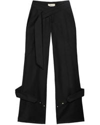 Blumarine - Crossover-Waistband Strap-Detail Trousers - Lyst