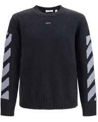 Off-White c/o Virgil Abloh - Diagonals Logo-Embroidered Sweater - Lyst