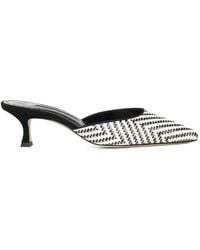 Manolo Blahnik - Woven-Design Point-Toe Mules - Lyst