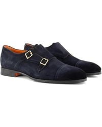 Santoni - Chaussures À Boucles À Effet Métallisé - Lyst