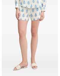 Mc2 Saint Barth - Meave Paisley-Print Linen Shorts - Lyst