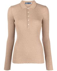 Polo Ralph Lauren - Long-sleeve Ribbed-knit Polo Shirt - Lyst