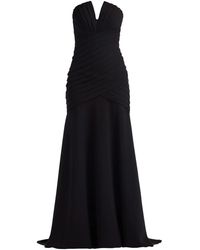 Tadashi Shoji - Pleated Strapless Maxi Dress - Lyst