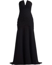 Tadashi Shoji - Pleated Strapless Maxi Dress - Lyst