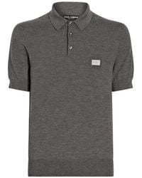 Dolce & Gabbana - Logo-Tag Virgin-Wool Polo Shirt - Lyst