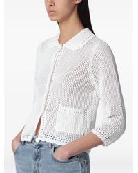 DUNST - Collared Crochet-Knit Cardigan - Lyst