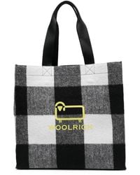 Woolrich - Logo-Print Check Tote Bag - Lyst