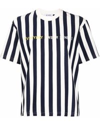 Sunnei - Embroidered-logo Striped T-shirt - Lyst