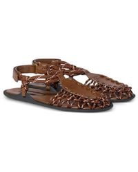 Miu Miu - Leather And Cord Sandals - Lyst