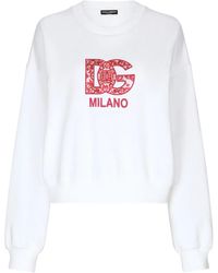 Dolce & Gabbana - Jersey Sweatshirt With Dg Patch - Lyst