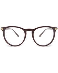 Gucci - Brille Mit Rundem Gestell - Lyst