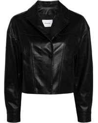 Yves Salomon - Cropped Leather Jacket - Lyst