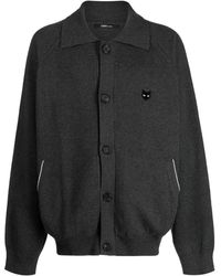 ZZERO BY SONGZIO - Collared Panther Cardigan mit Logo-Patch - Lyst