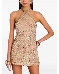 retroféte - Halterneck Sequin-Embellishment Mini Dress - Lyst