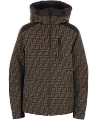 Fendi - Veste De Ski En Toile À Logo Jacquard - Lyst