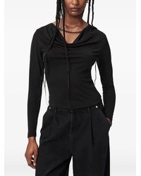 AllSaints - Hallie Cowl-Neck Long-Sleeves Top - Lyst