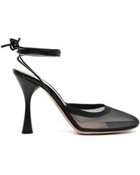Gianvito Rossi - Celenie 95 Ankle Tie Leather Pumps - Lyst