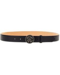 Roberto Cavalli - Ceinture En Cuir À Boucle Logo - Lyst