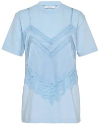 Pushbutton - Camiseta A Capas Con Ribete De Encaje - Lyst