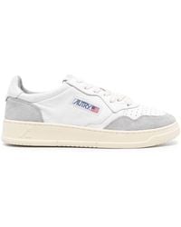 Autry - Medalist Low Sneakers In Grey Suede And White Leather - Lyst