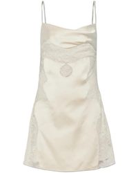 Off-White c/o Virgil Abloh - Lace-Insert Satin Dress - Lyst