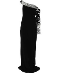 Jean Louis Sabaji - Asymmetric Baguette-Embroidery Maxi Dress - Lyst