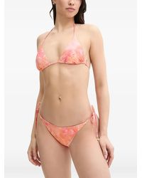 Guess - Floral-Print Triangle Bikini Top - Lyst