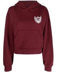 Sporty & Rich - Logo-Print Cropped Hoodie - Lyst
