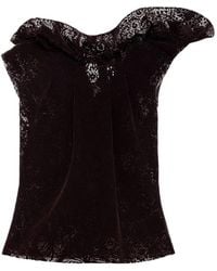 MSGM - Top Con Ruches - Lyst