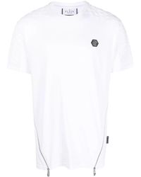 Philipp Plein - Logo-Patch Zip-Detailing T-Shirt - Lyst
