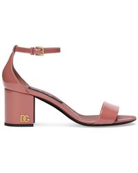 Dolce & Gabbana - Sandales en cuir verni - Lyst