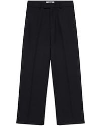 MSGM - Logo-Embroidered Pressed-Crease Trousers - Lyst