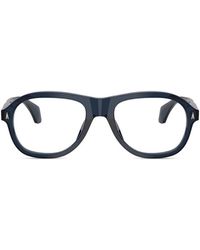 Moncler - Shiny Transparent Dark Round-Frame Glasses - Lyst