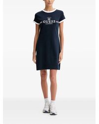 Guess - Logo-Embroidered Mini Dress - Lyst