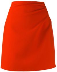 MSGM Falda corta con detalle fruncido - Rojo